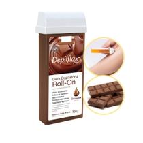 Refil Cera Depilação Roll On Depilatória Depilflax Chocolate 100g