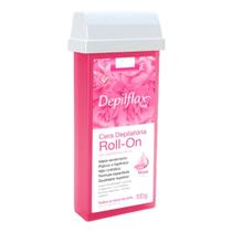 Refil Cera Depilatoria Corporal Profissional Depilação Roll On Depilflax Rosa 100g
