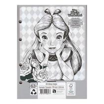 Refil (COLEGIAL) Caderno Argolado Fichário Alice in Wonderland 80 folhas 17,7cm x 24,0cm - Animativa