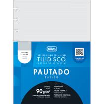 Refil Colegial Médio Tilidisco Cinza Pauta Branca 50 Folhas 90g/m² Tilibra Ref: 341827