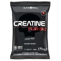 Refil Creatina Turbo Hardcore Pura Monohidratada 1Kg Black Skull