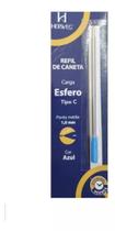 Refil de Caneta Esfero Tipo C Cor Azul Ponta Média 1,0mm Marca Herweg