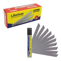 Refil de Estilete Estreito Lâmina 9mm Blister c/ 10 Unidades - Gatte Escolar Escritório Papelaria Artesanato
