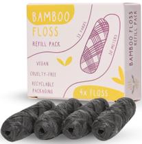 Refil de fio dental de bambu x4 rolos ECO ROOTS Organic Charcoal Vegan Refil de fio dental de bambu x4 rolos ECO ROOTS Organic Charcoal Vegan