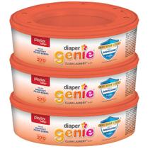 Refil de Fraldas Diaper Genie com Tecnologia Max Odor Lock e Antimicrobiano - 270 Unidades (3 Pacotes)