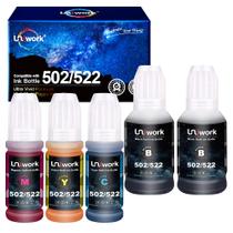 Refil de frascos de tinta Uniwork 502 para Epson, pacote com 5, 70 ml Refil de frascos de tinta Uniwork 502 para Epson, pacote com 5, 70 ml