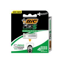 Refil de Lâminas BIC Flex 5 Sensitive com 4 Unidades para Barbear Masculino