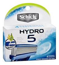 Refil de Lâminas de Barbear Schick Hydro 5 para Homens - Pacote com 4 Unidades (3 Pacotes)