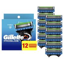 Refil de Lâminas Gillette ProGlide para Homens - Pacote com 12 Unidades