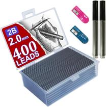 Refil De Lápis Mecânico 2B 400 Peças 2.0mm Grafite Preto Para Lápis Automático Escolar Refil De Lápis Mecânico 2B 400 Peças 2.0mm Grafite Preto Para Lápis Automático Escolar