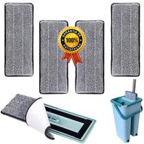 Refil de Microfibra para Mop Flat Kit 4 Unidades Lavagem Rápida e Prática