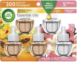 Refil de óleo perfumado Air Wick Plug in, pacote com 5 pacotes de Havaí e baunilha