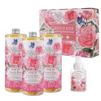 Refil de sabonete espumante para mãos ROMIIE ZOI Rose, pacote com 3 litros e dispensador