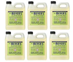 Refil de sabonete líquido para mãos Mrs. Meyers Lemon Verbena 1Lx6 Refil de sabonete líquido para mãos Mrs. Meyers Lemon Verbena 1Lx6