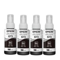Refil de tinta 673 kit com 4 garrafas preta para l800, l805, l850, l810, l1800