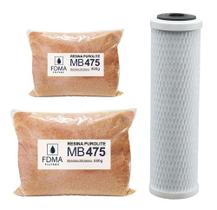 Refil Deionizador Resina Mb475 1000g + 1x Carvão Block 9.3/4 Refil Deionizador Resina Mb475 1000g + 1x Carvão Block 9.3/4