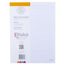 Refil Disko 50 Folhas Pautadas Médio Caderno Disco Reposicionável Escolar Refil Disko 50 Folhas Pautadas Médio Caderno Disco Reposicionável Escolar