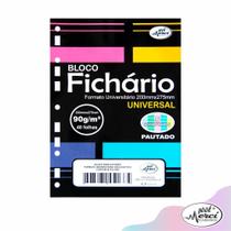 Refil Folha P/ Fichário Pautado Tom Pastel 90g Pct c/40 Fls - Merci