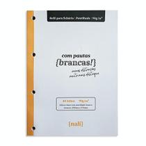 Refil folha para fichário A4 80 folhas - Pontilhado - NALÍ Linhas Brancas 90g/m2