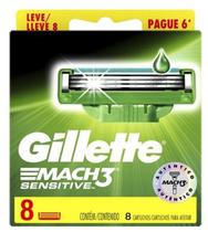 Refil Gillette Mach3 Sensitive Com 08 Cartuchos