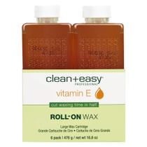 Refil grande Wax Roll-On Clean & Easy Vit E, pacote com 6 unidades, 500 ml