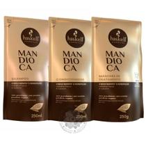 Refil Haskell Mandioca 250ml Kit Completo Shampoo Condicionador Máscara