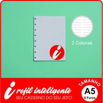 Refil Inteligente A5 2 Colunas Anotações 8 com Furos 90g 50f Refil Inteligente A5 2 Colunas Anotações 8 com Furos 90g 50f