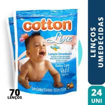 Refil Lenço Umedecido Cotton Line 70Un Cx Com 24