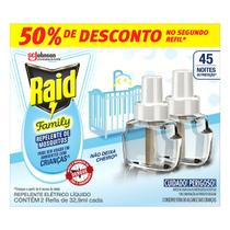 Refil Líquido Repelente Elétrico Raid 45 Noites Family 2 Unidades