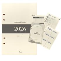 Refil Miolo Agenda Planner Fichário 350 Páginas Raffai