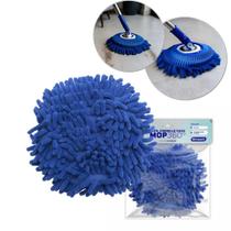 Refil MOP 360 Chenille Bompack Azul Tira Poeira Lavável Reutilizável Alta Absorção Original