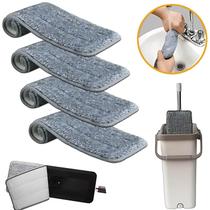 Refil Mop Flat Microfibra com 4 Peças Ideal para Pisos Frios, Madeira e Laminado