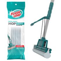 Refil Mop Rodo Flash Limp Original Limpeza Geral Plus Cinza