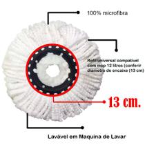 Refil Mop Spin 360 4 Unidades - Dimensão 13,5 cm