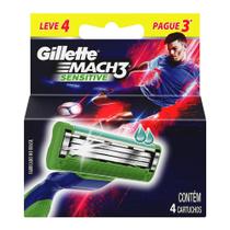 Refil para Aparelho de Barbear Gillette Mach 3 Sensitive 4 Unidades Refil para Aparelho de Barbear Gillette Mach 3 Sensitive 4 Unidades