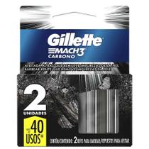 Refil Para Aparelho de Barbear Gillette Mach3 Carbono 2 Cargas Refil Para Aparelho de Barbear Gillette Mach3 Carbono 2 Cargas