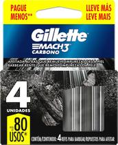 Refil para Aparelho de Barbear Gillette Mach3 Carbono 4 cargas Refil para Aparelho de Barbear Gillette Mach3 Carbono 4 cargas