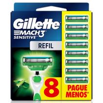 Refil para Aparelho de Barbear Gillette Mach3 Sensitive 8 Cargas