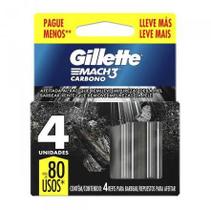 Refil para Barbeador Gillette Mach3 Carbono 4 cargas