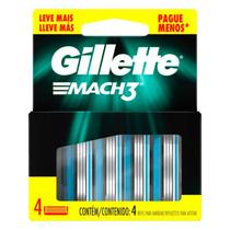 Refil Para Barbear Gillette Mach3 4 Unidades