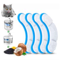 Refil Para Bebedouro Fonte Pet Kit 4 Refis Filtro Purificador Carvão Ativado Para Gatos Cães Cão PET