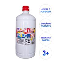 Refil para bolha de sabão líquido Bubble para máquina de fazer bolhas 1 litro, atóxica e perfumada - Brasilflex
