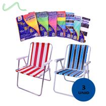 Refil Para Cadeiras De Sol Original Kit Com 3 Unidades Praia - Sol,mar e Lazer