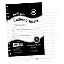 Refil Para Caderno Capa Dura Smart 48 Folhas Branco e Rosa - Dac