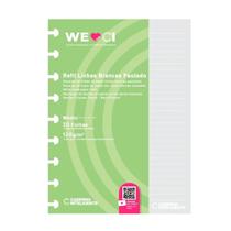 Refil Para Caderno Inteligente 120g - Linhas Brancas Pautado - 30 folhas - Grande - Weci