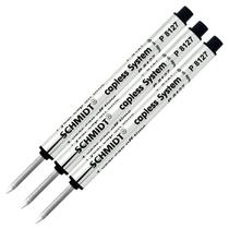 Refil para caneta Schmidt P8127 Rollerball sem tampa tinta preta pacote com 3