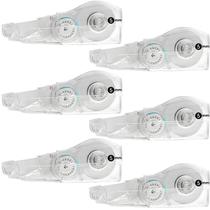 Refil Para Fita Corretiva Pentel 6 Corretivos Rolo Escolar Correção de textos Apagar Caneta Acabamento limpo correção a seco