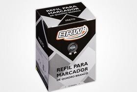 Refil para marcador de quadro branco brw preto c/ 12 und