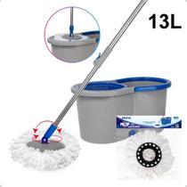 Refil para Mop Esfregão Giratório 13l Microfibra Alta Absorção Duravel e Lavavel