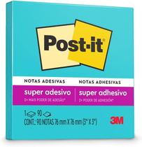 Refil para porta bloco adesivo 3M 76X76mm azul neon 90fls Refil para porta bloco adesivo 3M 76X76mm azul neon 90fls